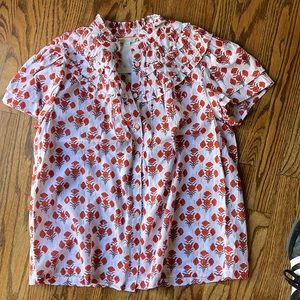 BODEN Red, gold spring button down, US 4
